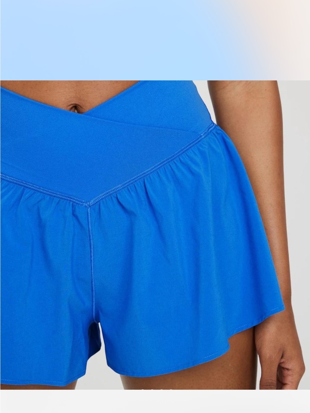 Women’s Offline By Aerie Crossover Shorts Royal Blue High-Waist Active Shorts